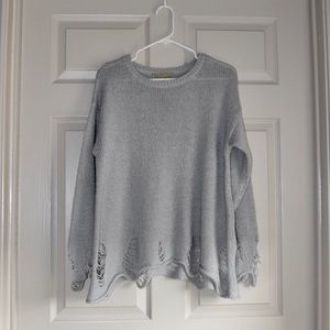 Wildfox Lennon shredded knit sweater